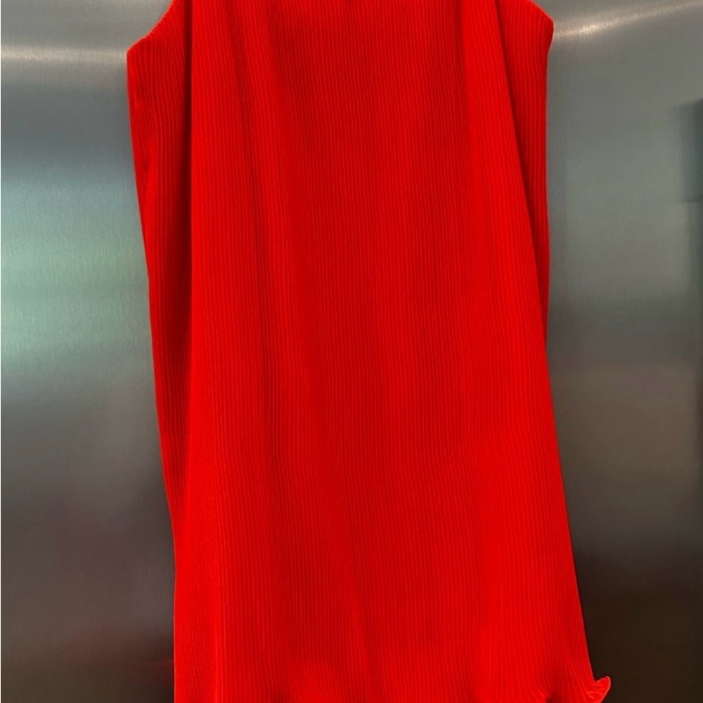 Milly Fiery Red Pleated Dress